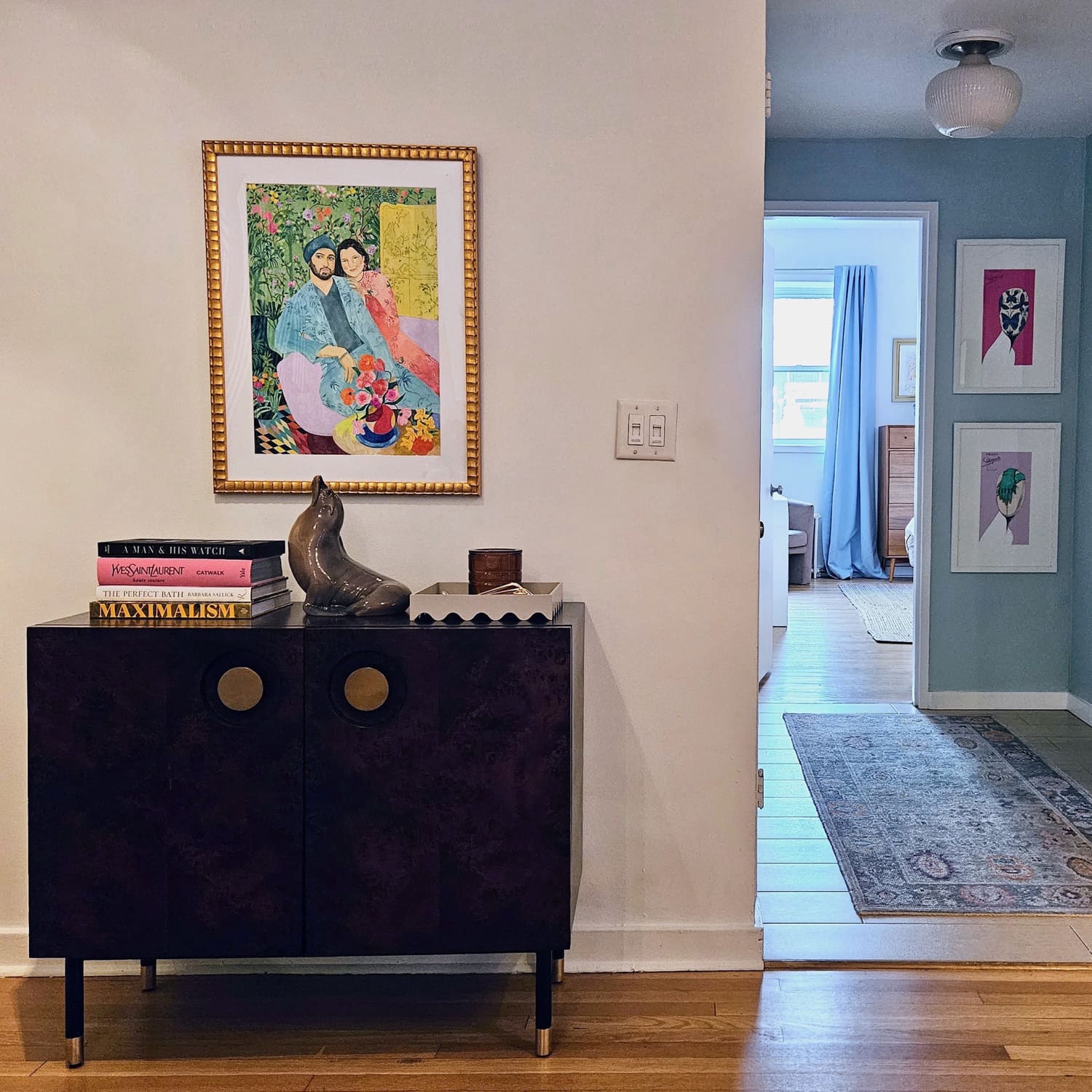 CB2 s Burl Console Table Doubles as My Apartment Entryway